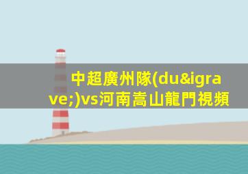 中超廣州隊(duì)vs河南嵩山龍門視頻